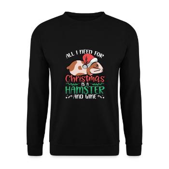 Everything I need for Christmas, - Unisex Sweatshirt - black - Front - Alina (178cm) & Michal (187cm)
