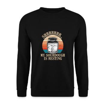 My sourdough is resting - Unisex Sweatshirt - black - Front - Alina (178cm) & Michal (187cm)