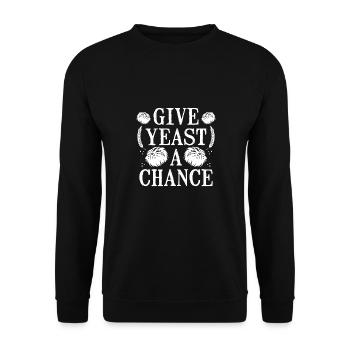 Give yeast a chance - Unisex Sweatshirt - black - Front - Alina (178cm) & Michal (187cm)
