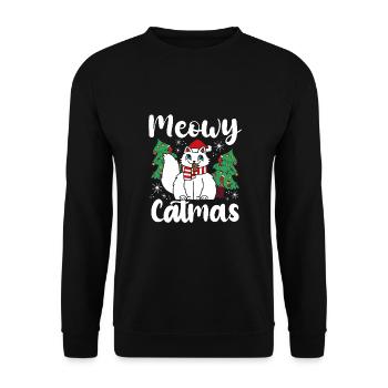 Miaou Catmas - Sweat-shirt Unisexe - noir - Devant - Alina (178cm) & Michal (187cm)