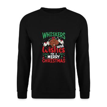 Whiskers and wishes - Unisex Sweatshirt - black - Front - Alina (178cm) & Michal (187cm)