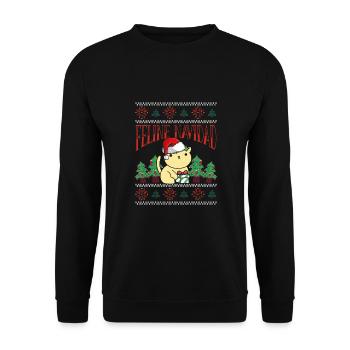 Katzen navidad - Unisex Pullover - Schwarz - Vorne - Alina (178cm) & Michal (187cm)