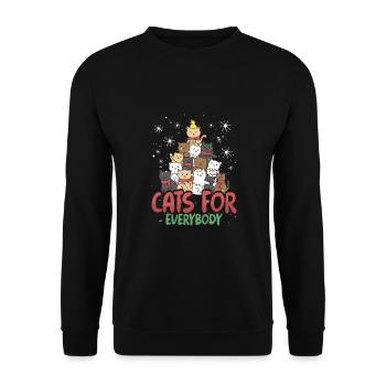 Sapin de Noël avec des chats - Sweat-shirt Unisexe - noir - Devant - Alina (178cm) & Michal (187cm)