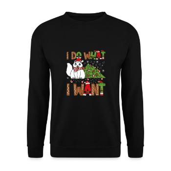 Les chats font ce qu’ils veulent - Sweat-shirt Unisexe - noir - Devant - Alina (178cm) & Michal (187cm)