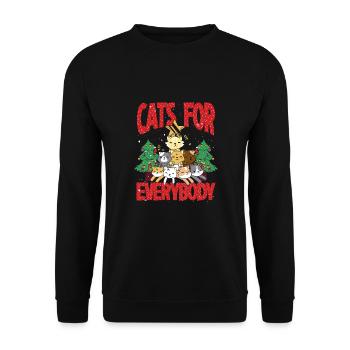 Des chats de Noël pour tous - Sweat-shirt Unisexe - noir - Devant - Alina (178cm) & Michal (187cm)