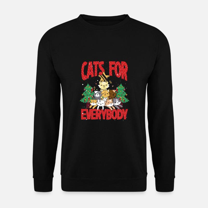 Weihnachtskatzen Für Alle - Unisex Pullover - Schwarz