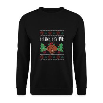 Purring Christmas Season - Unisex Sweatshirt - black - Front - Alina (178cm) & Michal (187cm)