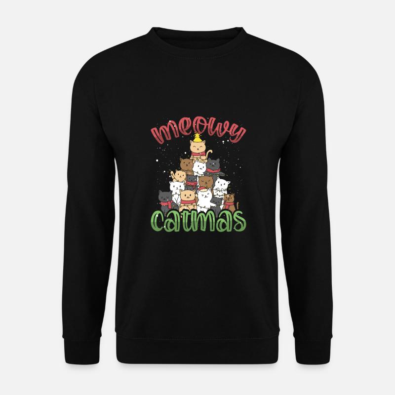Weihnachtskratzbaum Mit Stern - Unisex Pullover - Schwarz