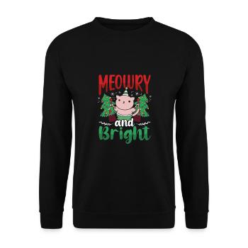 Catmas miaou - Sweat-shirt Unisexe - noir - Devant - Alina (178cm) & Michal (187cm)