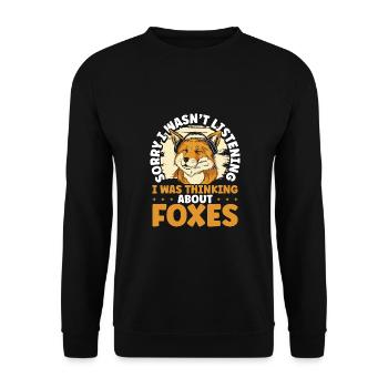 I thought of foxes - Unisex Sweatshirt - black - Front - Alina (178cm) & Michal (187cm)