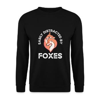 Easily distracted by foxes - Unisex Sweatshirt - black - Front - Alina (178cm) & Michal (187cm)