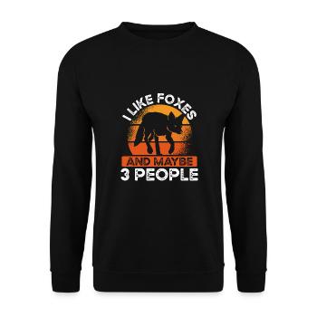 J’aime les renards et peut-être trois personnes - Sweat-shirt Unisexe - noir - Devant - Alina (178cm) & Michal (187cm)