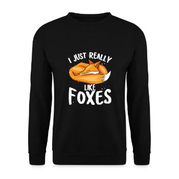 J’aime beaucoup les renards - Sweat-shirt Unisexe - noir - Devant - Alina (178cm) & Michal (187cm)