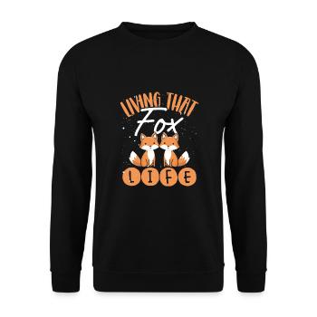 Vivre la vie du renard - Sweat-shirt Unisexe - noir - Devant - Alina (178cm) & Michal (187cm)