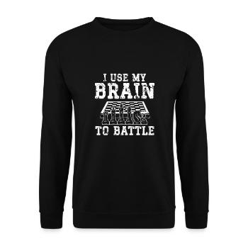 J’utilise mon cerveau pour - Sweat-shirt Unisexe - noir - Devant - Alina (178cm) & Michal (187cm)