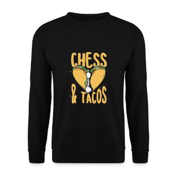Chess and Tacos - Unisex Sweatshirt - black - Front - Alina (178cm) & Michal (187cm)