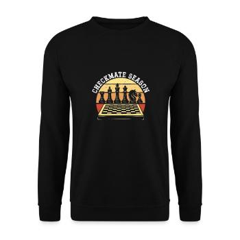 Schachmatt saison - Unisex Pullover - Schwarz - Vorne - Alina (178cm) & Michal (187cm)