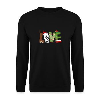 Chess Pieces Christmas Love - Unisex Sweatshirt - black - Front - Alina (178cm) & Michal (187cm)
