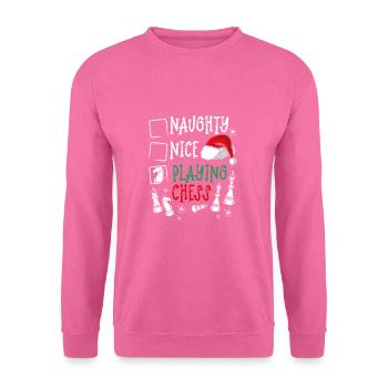 Jouer aux échecs à Noël - Sweat-shirt Unisexe - rose - Devant