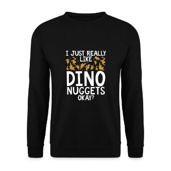 Ich Mag Dino Nuggets Einfach Sehr - Unisex Pullover - Schwarz - Vorne - Alina (178cm) & Michal (187cm)
