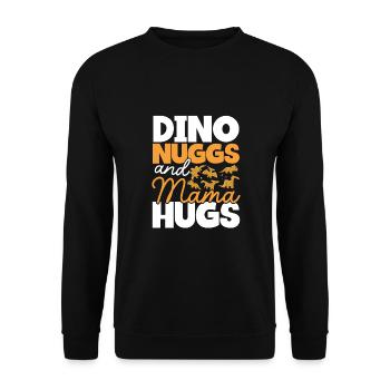 Dino Nuggets Und Mama Umarmungen - Unisex Pullover - Schwarz - Vorne - Alina (178cm) & Michal (187cm)