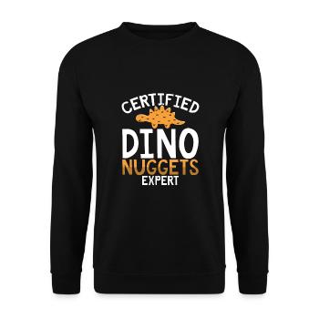 Zertifizierter Dino nugget experte - Unisex Pullover - Schwarz - Vorne - Alina (178cm) & Michal (187cm)