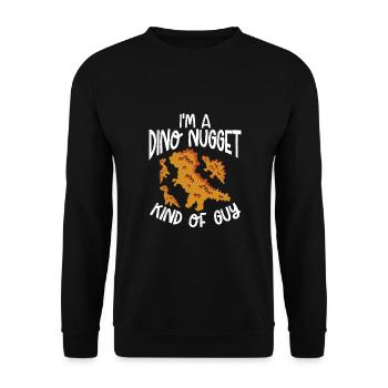 Ich Bin Ein Dino nugget typ. - Unisex Pullover - Schwarz - Vorne - Alina (178cm) & Michal (187cm)