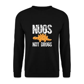 Dino nuggets Statt Drogen - Unisex Pullover - Schwarz - Vorne - Alina (178cm) & Michal (187cm)