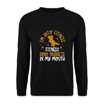 Dino nuggets In Meinem Mund - Unisex Pullover - Schwarz - Vorne - Alina (178cm) & Michal (187cm)