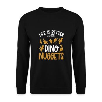 La vie est plus belle avec des pépites - Sweat-shirt Unisexe - noir - Devant - Alina (178cm) & Michal (187cm)