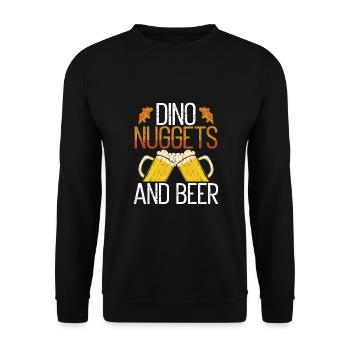 Dino nuggets Und Bier - Unisex Pullover - Schwarz - Vorne - Alina (178cm) & Michal (187cm)
