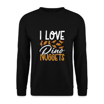 Ich Liebe Dino Nuggets - Unisex Pullover - Schwarz - Vorne - Alina (178cm) & Michal (187cm)