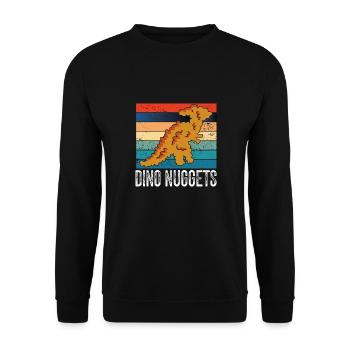 Dino Nuggets Vintage - Unisex Pullover - Schwarz - Vorne - Alina (178cm) & Michal (187cm)