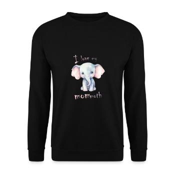 Mammouth Mommoth éléphant âge de glace Dino fans - Sweat-shirt Unisexe - noir - Devant - Alina (178cm) & Michal (187cm)