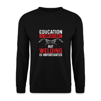 Le soudage est plus important - Sweat-shirt Unisexe - noir - Devant - Alina (178cm) & Michal (187cm)