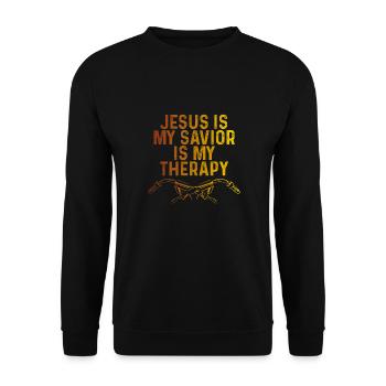 Jésus est mon Sauveur est ma thérapie - Sweat-shirt Unisexe - noir - Devant - Alina (178cm) & Michal (187cm)