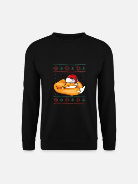 Sleeping Christmas Fox - Unisex Sweatshirt - black