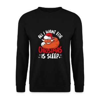 Alles, Was Ich Mir Für Fuchsweihnachten - Unisex Pullover - Schwarz - Vorne - Alina (178cm) & Michal (187cm)