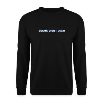 JESUS LIEBT DICH - Unisex Pullover - Schwarz - Vorne - Alina (178cm) & Michal (187cm)