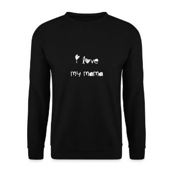 i love mom white - Unisex Sweatshirt - black - Front - Alina (178cm) & Michal (187cm)