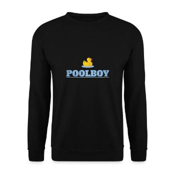 Poolboy Bademeister Badewart Geschenkidee - Unisex Pullover - Schwarz - Vorne - Alina (178cm) & Michal (187cm)