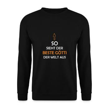 Bester Götti der Welt Firmgötti Taufgötti Geschenk - Unisex Pullover - Schwarz - Vorne - Alina (178cm) & Michal (187cm)