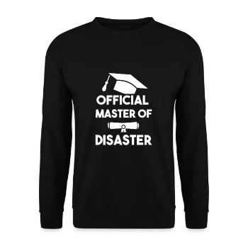Master Of Disaster Uni Degree Master Uni - Unisex Sweatshirt - black - Front - Alina (178cm) & Michal (187cm)