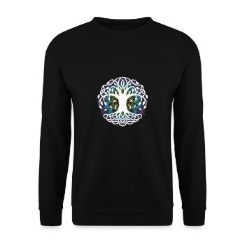 Lebensbaum Lebensblume Blume Des Lebens - Unisex Pullover - Schwarz - Vorne - Alina (178cm) & Michal (187cm)