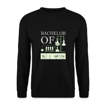 Bachelor Of Science Uni Abschluss - Unisex Pullover - Schwarz - Vorne - Alina (178cm) & Michal (187cm)