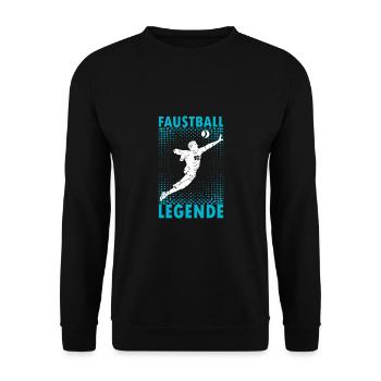 Faustball Legende Faustballspieler Faustballer - Unisex Pullover - Schwarz - Vorne - Alina (178cm) & Michal (187cm)