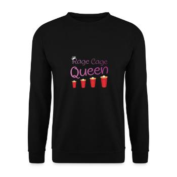 Rage Cage Queen Drinking Game - Unisex Sweatshirt - black - Front - Alina (178cm) & Michal (187cm)