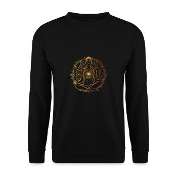 Yoga Namaste Fleur de vie - Sweat-shirt Unisexe - noir - Devant - Alina (178cm) & Michal (187cm)