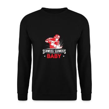 Schweiss Schweiss Baby - Schweisser - Unisex Pullover - Schwarz - Vorne - Alina (178cm) & Michal (187cm)