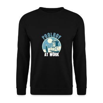 Poolboy At Work Pool Junge Pool Boy - Unisex Pullover - Schwarz - Vorne - Alina (178cm) & Michal (187cm)